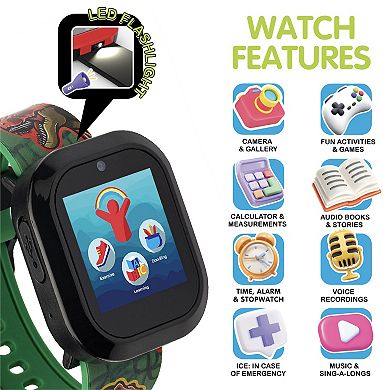 Playzoom V3 Black Green Dinosaur Smartwatch and Bluetooth Headphones Set