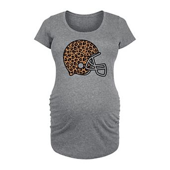 Maternity Leopard Football Helmet Graphic Tee