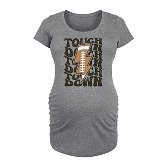 Maternity Football Lightning Bolt Touchdown Graphic Tee