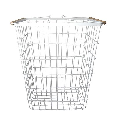 Sonoma Goods For Life® White Wire & Wood Hamper