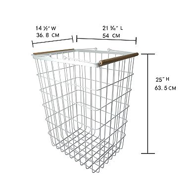 Sonoma Goods For Life® White Wire & Wood Hamper