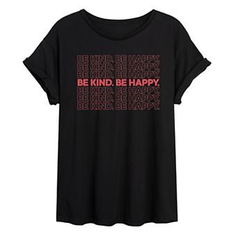 Juniors' Be Kind Be Happy Oversized Tee