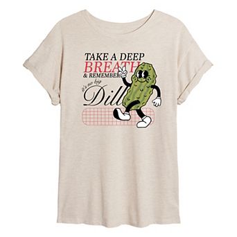 Juniors' No Big Dill Oversized Tee