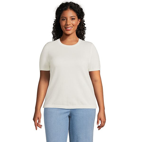 Plus Size Lands' End Crewneck ShortSleeve Tee