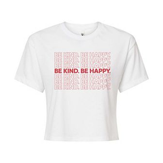 Juniors' Be Kind Be Happy Cropped Tee