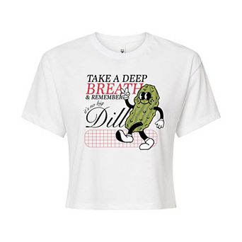 Juniors' No Big Dill Cropped Tee