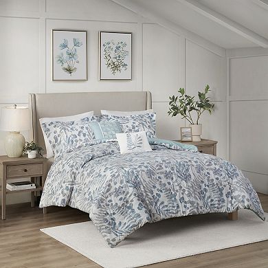 Madison Park Kairi 5-Piece Seersucker Comforter Set with Throw Pillows