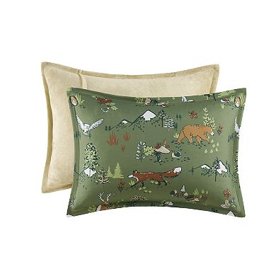 Intelligent Design Theo Forest Animals Plush Reversible Comforter Set