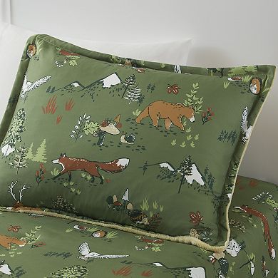 Intelligent Design Theo Forest Animals Plush Reversible Comforter Set