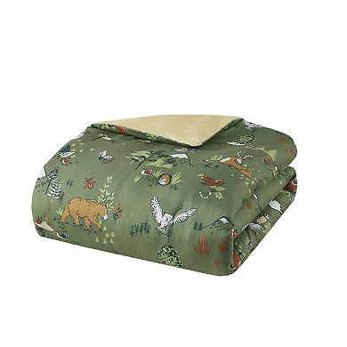 Intelligent Design Theo Forest Animals Plush Reversible Comforter Set