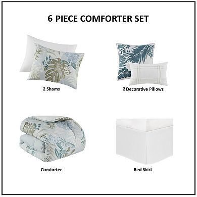 Harbor House Kiawah Island 6-piece Oversized Cotton Comforter Set with Throw Pillows