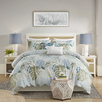 Harbor House Kiawah Island 5 pc Cotton Duvet Cover Set with Throw Pillows