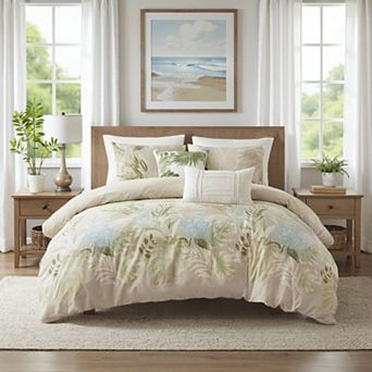 Harbor House Kiawah Island 5 pc Cotton Duvet Cover Set with Throw Pillows