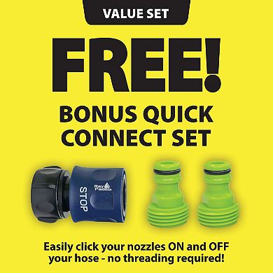 Ray Padula Thumb Control Garden Hose Nozzle with Quick Connect Set