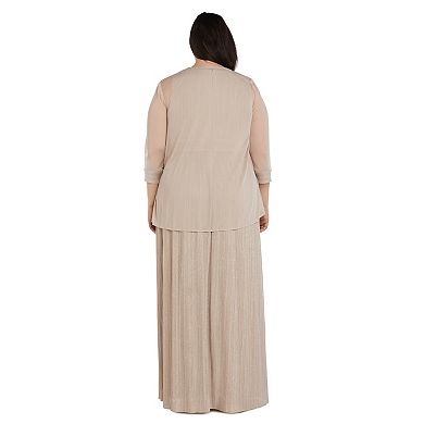 Plus Size R&M Richards 2-Piece Flyaway Jacket and Surplice Dress Set