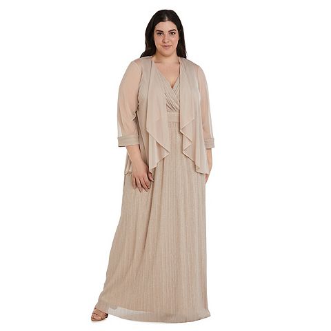 Женские платья R&M Plus Size R&M Richards 2 pc Flyaway Jacket and Surplice Dress Set