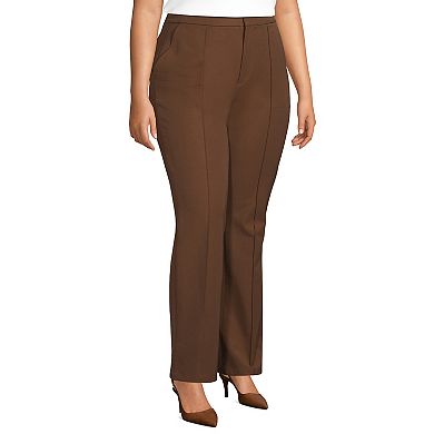 Plus Size Lands' End High-Rise Bi-Stretch Pintuck Boot Cut Pants