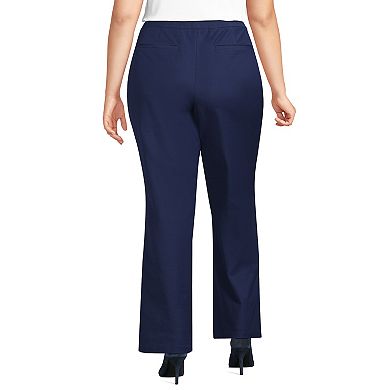 Plus Size Lands' End High-Rise Bi-Stretch Pintuck Boot Cut Pants