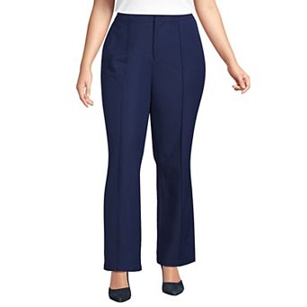 Plus Size Lands' End High-Rise Bi-Stretch Pintuck Boot Cut Pants