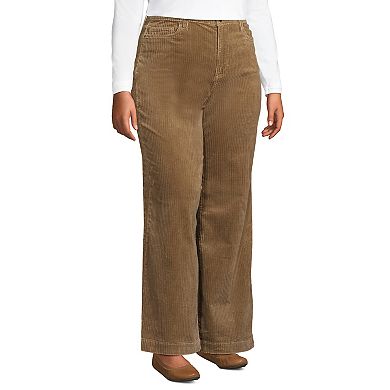 Plus Size Lands' End High-Rise Wide-Leg Corduroy Pants