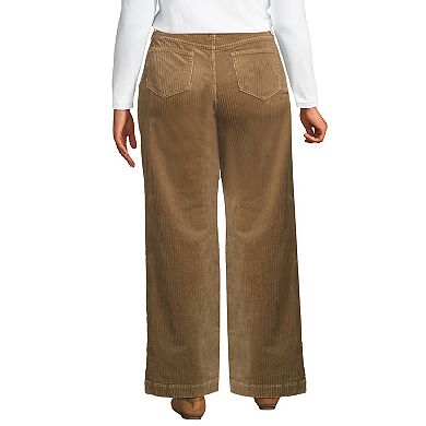 Plus Size Lands' End High-Rise Wide-Leg Corduroy Pants