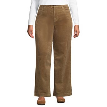 Plus Size Lands' End High-Rise Wide-Leg Corduroy Pants