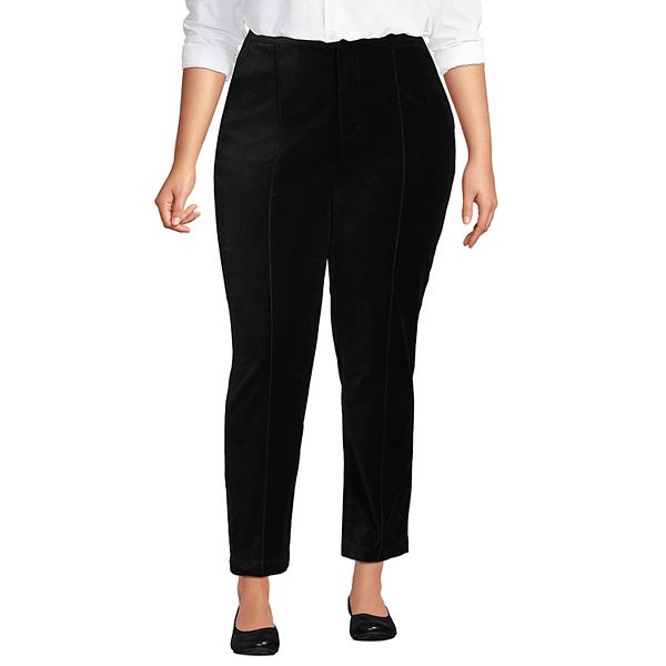 Plus Size Lands' End Velvet HighRise Pintuck Pencil Ankle Pants