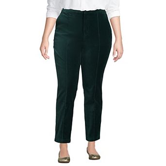 Plus Size Lands' End Velvet High-Rise Pintuck Pencil Ankle Pants