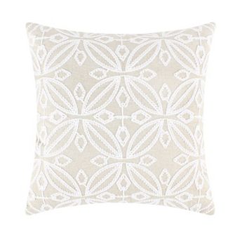 Levtex Home Aliza White Embroidered Medallion Throw Pillow