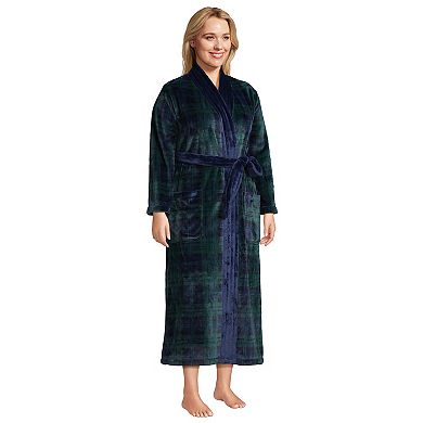 Plus Size Lands' End Women's Cozy Plush Long Wrap Robe