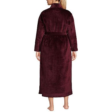 Plus Size Lands' End Women's Cozy Plush Long Wrap Robe