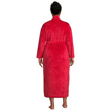 Plus Size Lands' End Women's Cozy Plush Long Wrap Robe