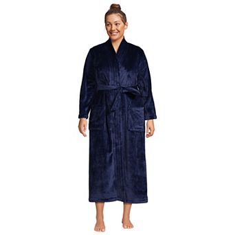 Plus Size Lands' End Women's Cozy Plush Long Wrap Robe