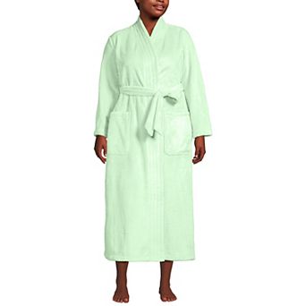 Plus Size Lands' End Women's Cozy Plush Long Wrap Robe