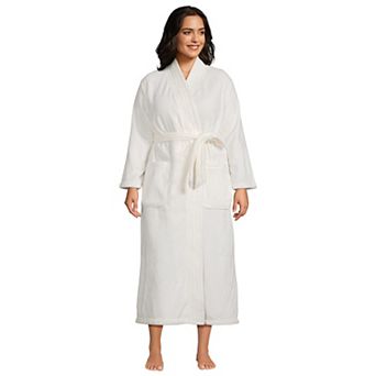 Plus Size Lands' End Women's Cozy Plush Long Wrap Robe