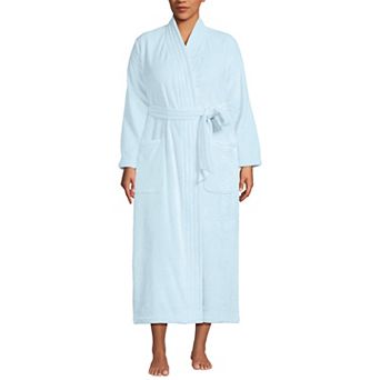 Plus Size Lands' End Women's Cozy Plush Long Wrap Robe