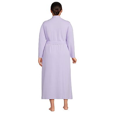 Plus Size Lands' End Women's Cotton Long Sleeve Midcalf Robe