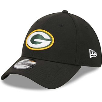 Men's New Era Black Green Bay Packers Main 39THIRTY Flex Hat