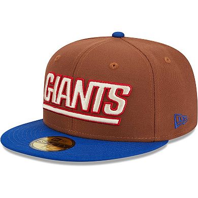Men's New Era Brown/Royal New York Giants Harvest 75th Anniversary 59FIFTY Fitted Hat