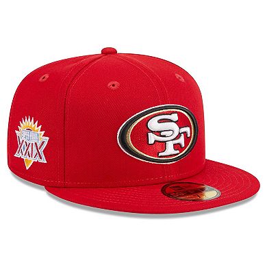 Men's New Era Scarlet San Francisco 49ers Main Patch 59FIFTY Fitted Hat