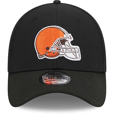 Men's New Era Black Cleveland Browns Main 39THIRTY Flex Hat