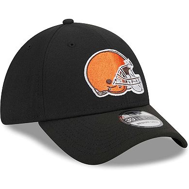Men's New Era Black Cleveland Browns Main 39THIRTY Flex Hat