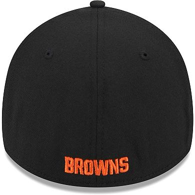 Men's New Era Black Cleveland Browns Main 39THIRTY Flex Hat