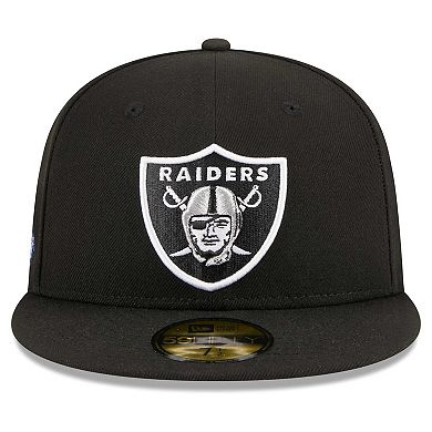 Men's New Era Black Las Vegas Raiders Main Patch 59FIFTY Fitted Hat
