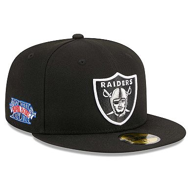 Men's New Era Black Las Vegas Raiders Main Patch 59FIFTY Fitted Hat