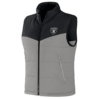 Men's NFL x Darius Rucker Collection by Fanatics Black Las Vegas Raiders Colorblocked Full-Zip Vest