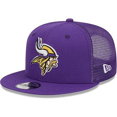 Youth New Era Purple Minnesota Vikings Main Trucker 9FIFTY Snapback Hat