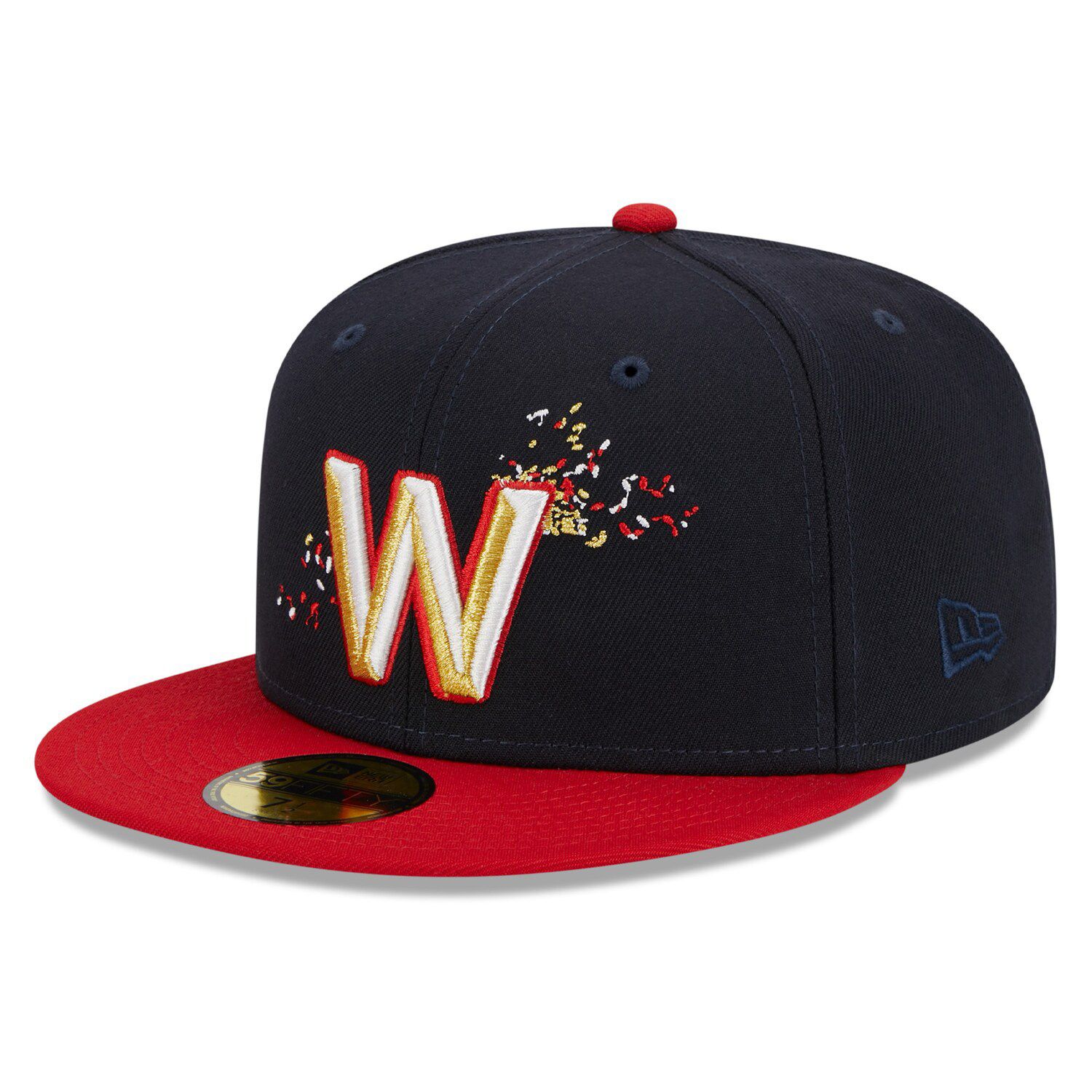 Washington Nationals New Era Chrome Sutash 59FIFTY Fitted Hat - Cream/Red