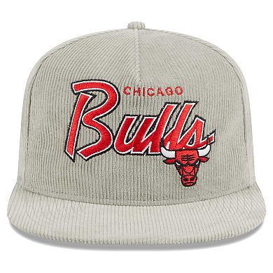 Men's New Era  Gray Chicago Bulls The Golfer Corduroy 9FIFTY Snapback Hat