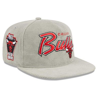 Men's New Era  Gray Chicago Bulls The Golfer Corduroy 9FIFTY Snapback Hat